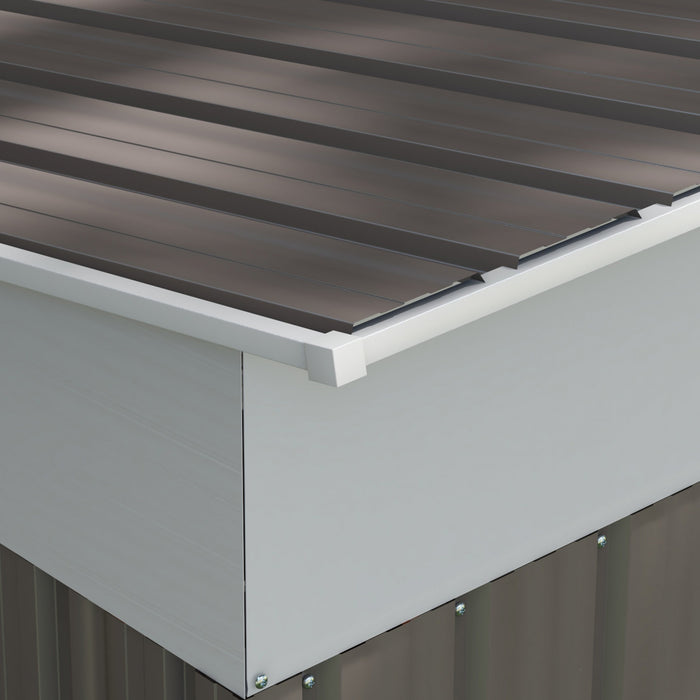 Outsunny 7' X 4' Metal Outdoor Storage Shed W/ Sliding Doors Light Grey