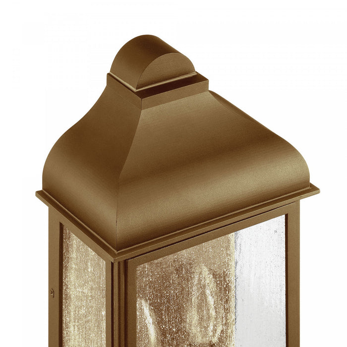 Madrid 2 Light Outdoor Wall Sconce, Weathered Brass