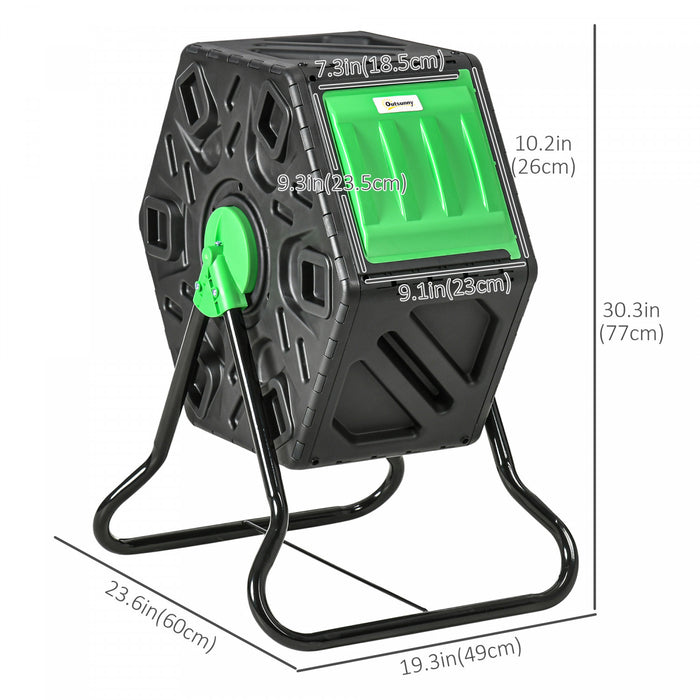 Outsunny 17 Gallon Composter, Compost Bin With Steel Legs
