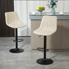 HOMCOM Adjustable Bar Stools Set of 2, Leathaire Swivel Barstools w/ Back