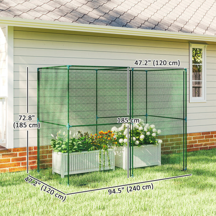 Outsunny 8' x 4' Crop Cage, Plant Protection Tent with Zippered Doors