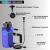 BrightDIAMOND 3/4HP Quietest Waste Disposer, LED Cabinet Light, Corded & Air Switch, Amethyst - WDD075TA1AM Food Disposer | BrightDIAMOND 3/4 HP Broyeur ultra-silencieux, DEL sous armoire, cordon/interrupteur, Amethyste-WDD075TA1AM