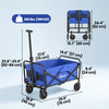 Outsunny Collapsible Folding Wagon Cart, Heavy Duty Outdoor Utility Garden Cart with Universal Wheels and Adjustable Handle for Sports, Camping, Shopping, Blue