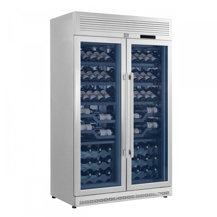 FORNO Abruzzo 48\" Dual Zones Wine Cellar, 102 Bottles, 24 cu. ft Stainless steel, - FWCDR6610-48S