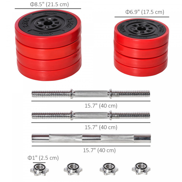 Soozier 44lbs Dumbbell Barbell Adjustable Ergonomic Set Home Gym Exercise