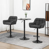 HOMCOM Adjustable Bar Stools Set of 2, Swivel Tufted Fabric Barstools