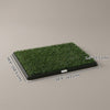 PawHut Dog Grass Pad with Tray, Artificial Grass Pet Training Toilet with Drainage Grid, 2 Grass Mats, Dog Potty Tray for Indoor Outdoor Use, Washable, 25" x 20", Black