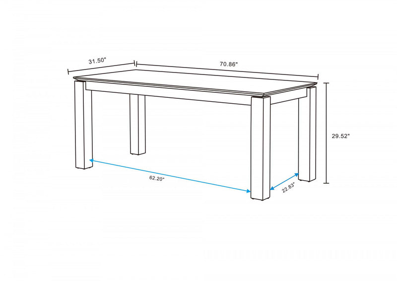 Flor and Rockaway Modern Industry Chic 7-Piece Dining Set in Wheat and Black