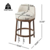 Amelia Ergonomic Rubberwood Counter Height Bar Stool Set of 2 with Upholstered Fabric,Walnut | Amelia – Lot de 2 tabourets de bar de hauteur comptoir ergonomiques en bois d’hevea avec revetement en tissu, finition noyer