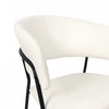 Slate Contemporary Modern Vegan Leather Metal Armchair in Ivory - Set of 2 | Fauteuil contemporain moderne en cuir vegetalien avec accoudoirs en metal, ivoire - Lot de 2