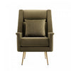 Vista Mid-Century Modern Metal Upholstered Lounge Chair in Forest Green | Fauteuil lounge Vista style mid-century moderne en metal et tissu, vert foret