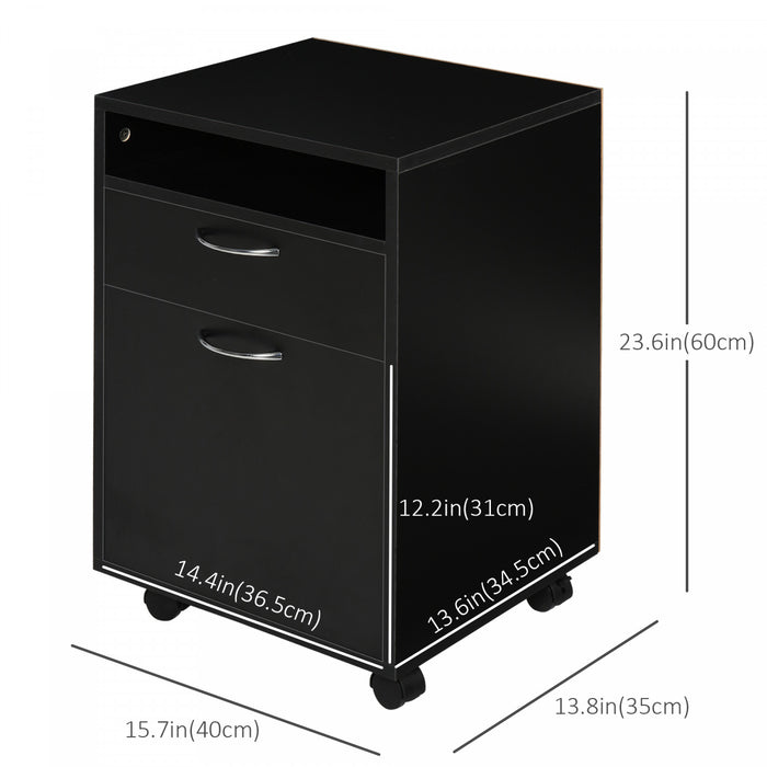 Homcom Mobile Filing Cabinet With Drawer