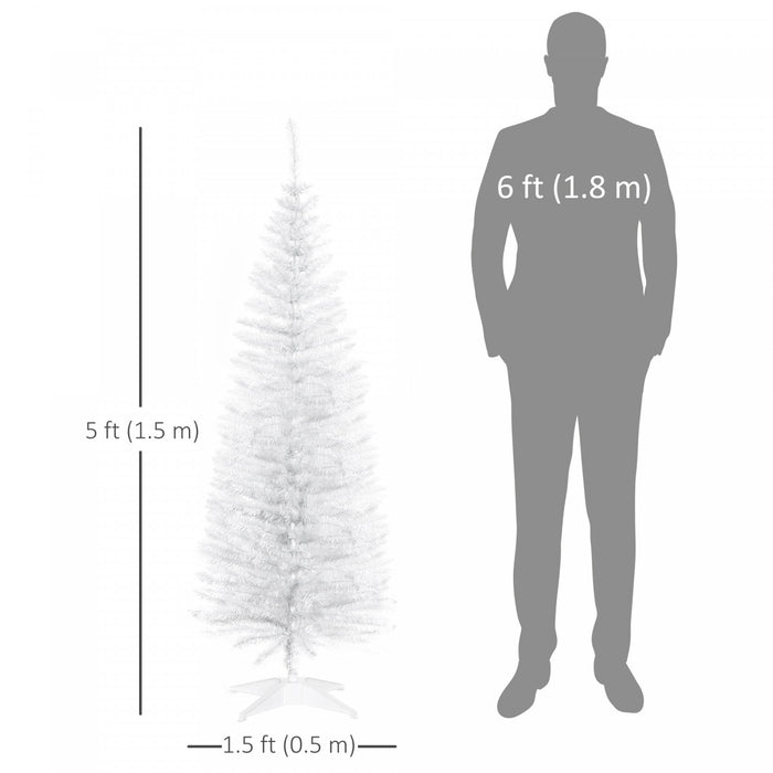 Homcom Pencil Christmas Tree, Slim Xmas Tree With Realistic Branches