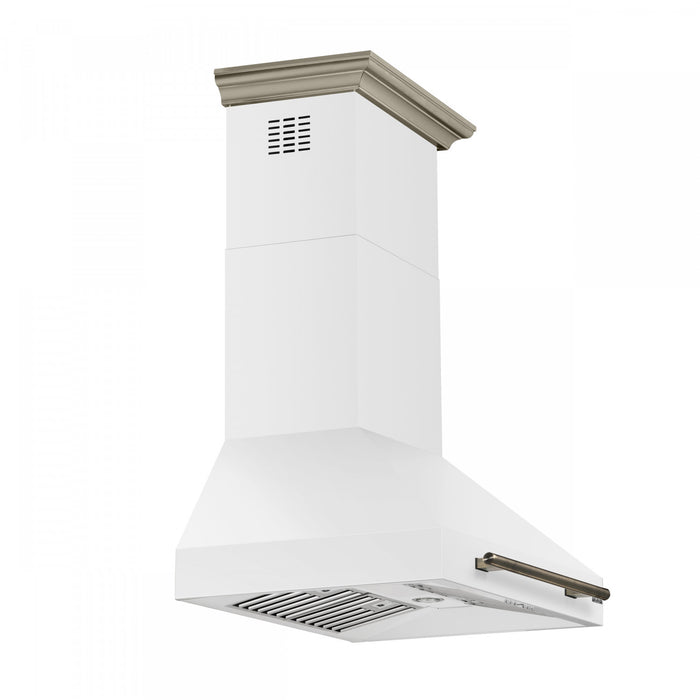 Forno Aria 30 Inch Wall-Mounted Range Hood, White- FRHWM5095-30WHT