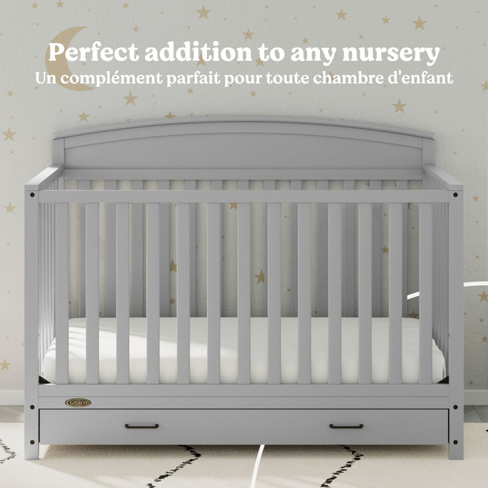 Graco Benton 5-in-1 Convertible Crib with Drawer - Pebble Gray
