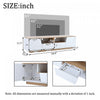 Lumina 64.9 Inch TV Cabinet with LED Lights and High-Gloss Finish, White/Wood | Lumina Meuble TV 64.9 po avec Lumieres LED et Finition Haute Brillance, Blanc/Bois
