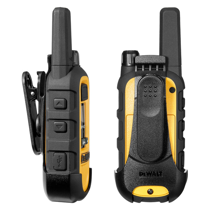2 Dewalt DXFRS300 Work Site Walkie Talkies - 1 Watt, Heavy Duty, Long Range Indoor-Outdoor Two Way Radios + 22 Channel