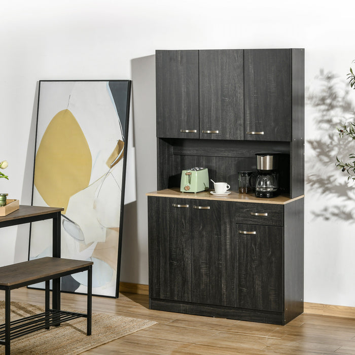 HOMCOM Modern Buffet with Hutch, Kitchen Cabinet with Storage Cupboard