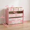 Qaba Toy Organizer with 6 Storage Bins, Kids Storage Unit for Bedroom, Kids Room, 25" x 12" x 26", Pink