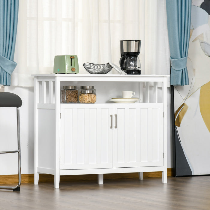 HOMCOM Sideboard Buffet Storage Cabinet Console Table with 2 Doors White