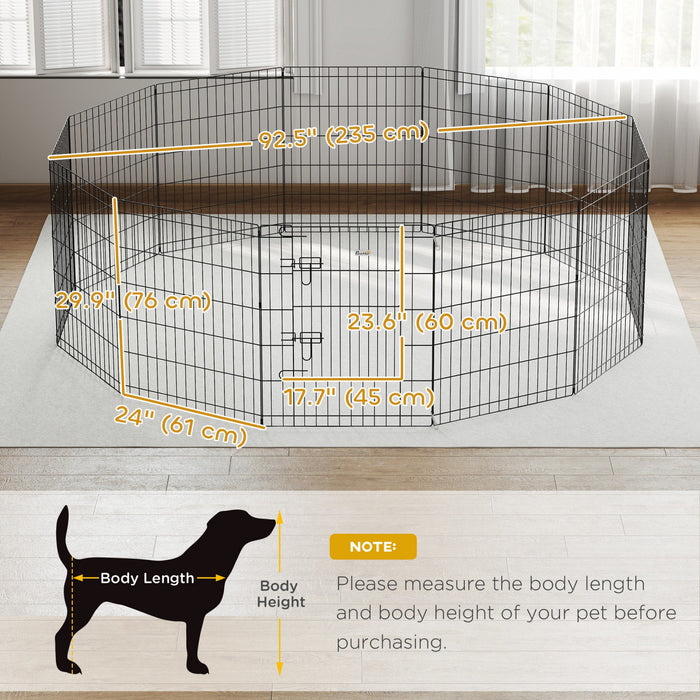 PawHut Dog Playpen Puppy Play Pen, 12 Panels Pet Exercise Fences for Outside Indoor, 30\"H