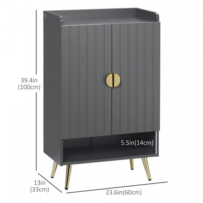HOMCOM Narrow Shoe Cabinet for Entryway Shoe Storage Cabinet with Storage