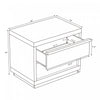 Navis Contemporary 26" Nightstand in Whitewashed Oak (2-Drawer) | Table de nuit contemporaine Navis 66 cm en chene blanchi (2 tiroirs)