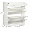 HOMCOM Entryway Shoe Cabinet with 2 Flip Drawers for 12 Pairs of Shoes