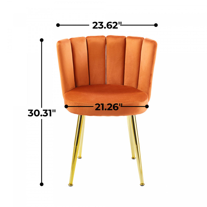 Lila Velvet Dining Chairs Set of 2,Orange Accent Chair
