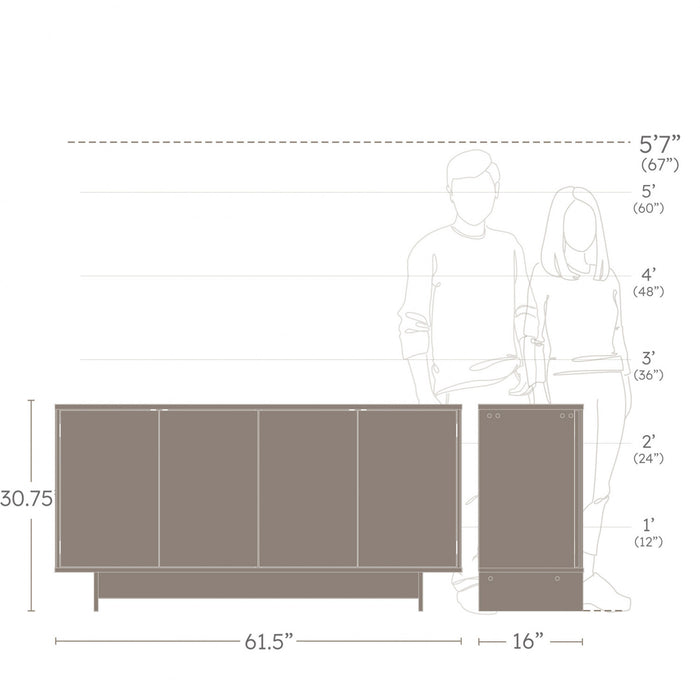 Prepac Finnley Sideboard Buffet - Natural Oak