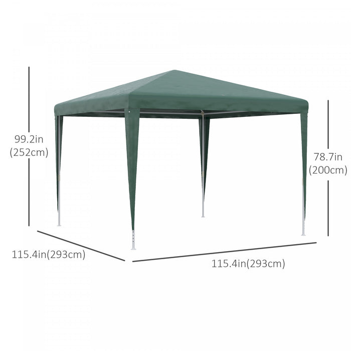 Outsunny 10x10ft Party Tent Portable Gazebo, Folding Garden Canopy Event Shelter Outdoor Sunshade Green