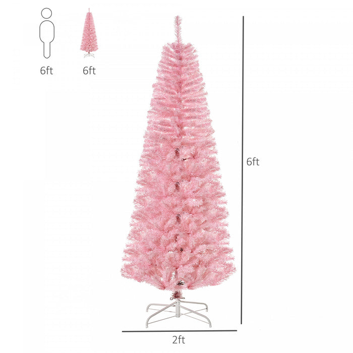 Homcom 6ft Pencil Artificial Christmas Tree With 618 Branch Tips