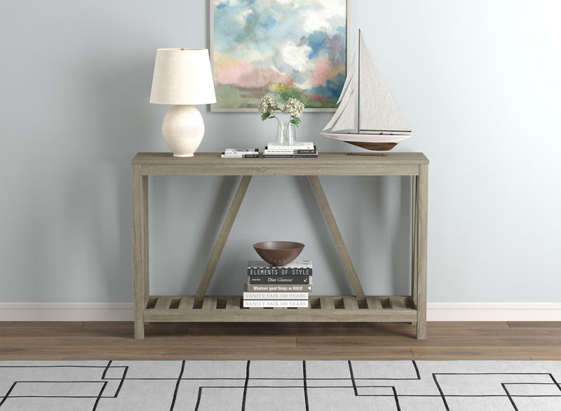 52” Console Table With 1 Shelf - Dark Taupe