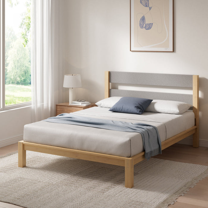 Kumiki Interlocking Bamboo Platform Bed with Headboard - Full Size