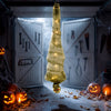 HOMCOM 6FT Halloween Hanging Mummy, Upside Down Cocoon Dead Body Decoration