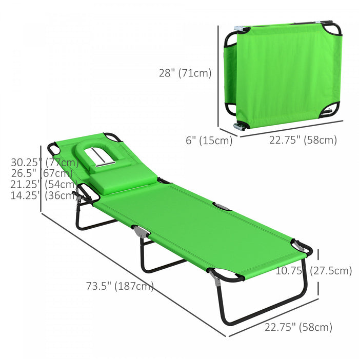 Outsunny 2pcs Adjustable Outdoor Lounge Chair, Garden Folding Chaise Lounge