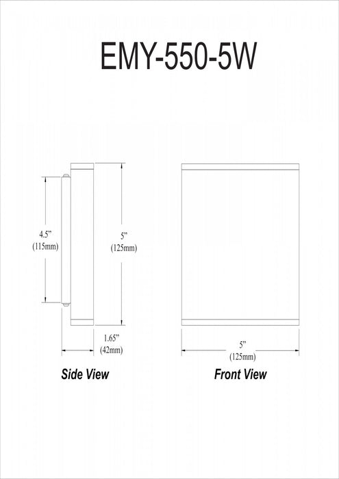 Dainolite Emery LED Wall Sconce 15w Matte White Frosted Acrylic Diffuser Lamp