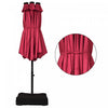 Costway 15Ft Patio Double-Sided Solar LED Market Umbrella Crank Base Burgundy