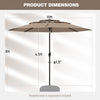Costway 10 ft 3-tier Vented Patio Umbrella Large Market Table Umbrella Outdoor Sun Shade Brown