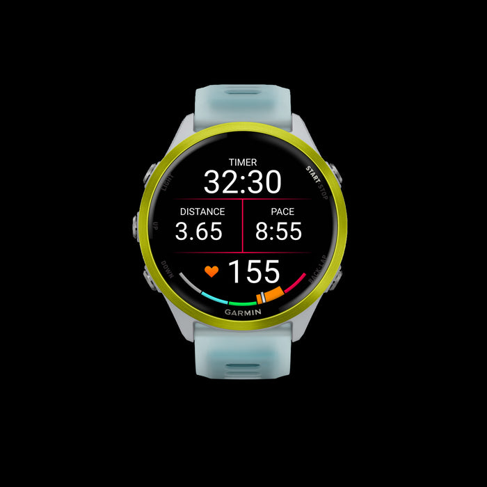 Garmin Forerunner 570 Smartwatch 47mm, Amoled, Amp Yellow Aluminum, Whitestone/turquoise, Gps Running Tracker, 11-day Battery
