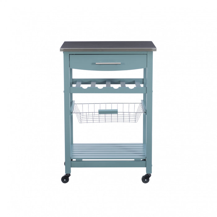 Clarke Kitchen Bar Cart - Blue