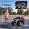 Qaba Kids Ride On Tractor, 12V Electric Tractor with Remote Control, Dual Motors, Music, Lights, Cargo Bed, Rear Suspension, Ride On Car for Kids Ages 3-6 Years, Pink