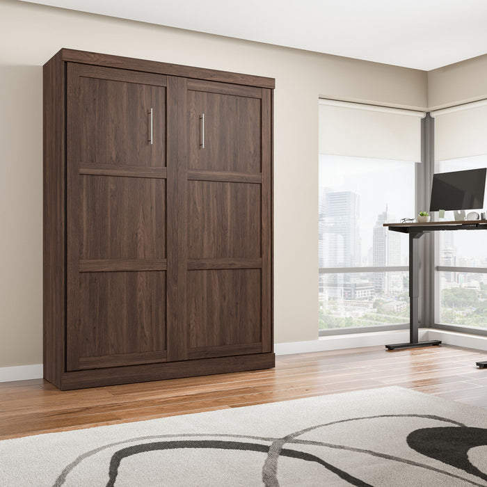 Bestar Pur 65\" Queen Murphy Bed - Black Walnut