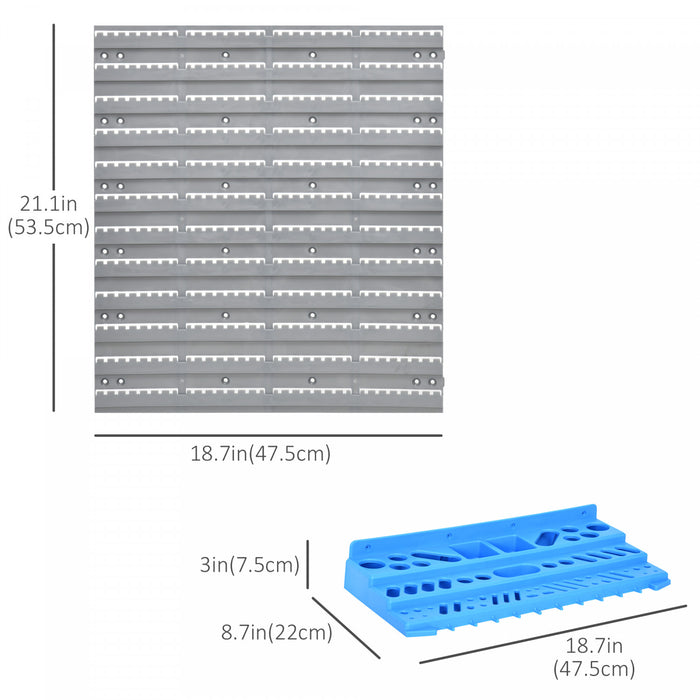 Durhand 54 Piece Wall Mounted Tool Organizer With 50 Hooks
