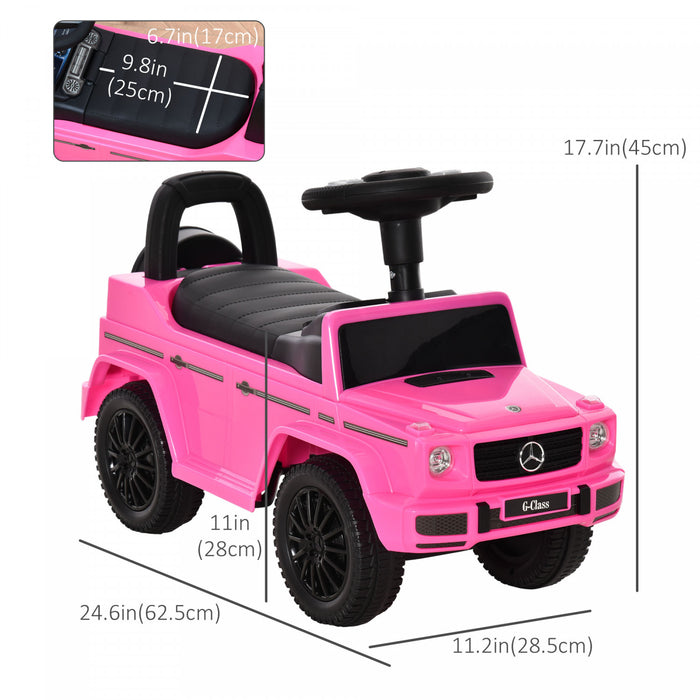 Aosom Compatible Baby Sliding Car, Ride On Toys For Toddlers, Foot To Floor Slider Push Stroller, W/horn Seat Storage Anti-overturning System Pink