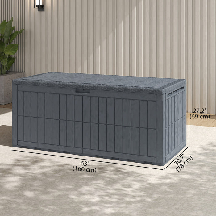 Outsunny 220 Gallon Resin Deck Box, Lockable Outdoor Storage Box