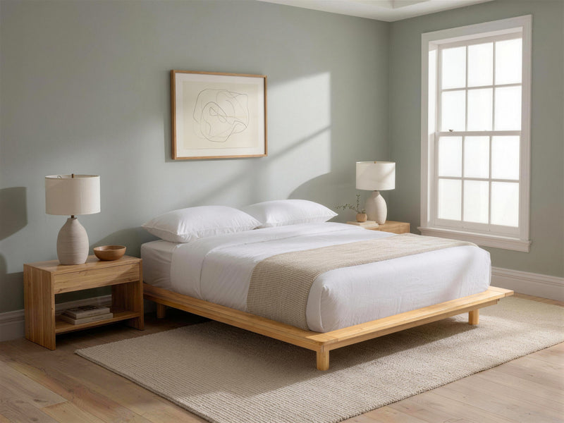 Nagomi Bamboo Floating Platform Bed - Queen Size