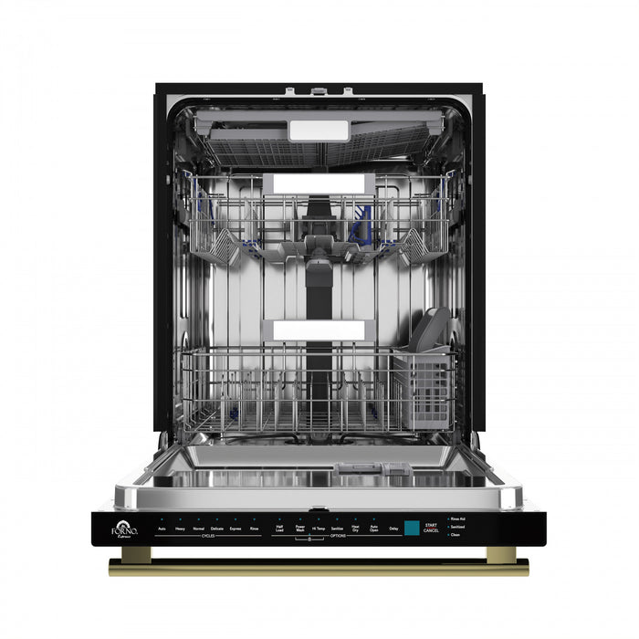 Forno Stella 24 in. Built-in Tall Tub Fingerprint-Resistant Black Dishwasher 44 dBA - FDWBI8010-24BLK