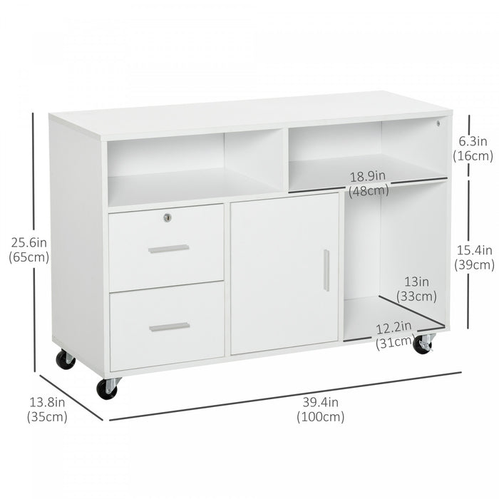 Homcom File Cabinet With 2 Lockable Drawers