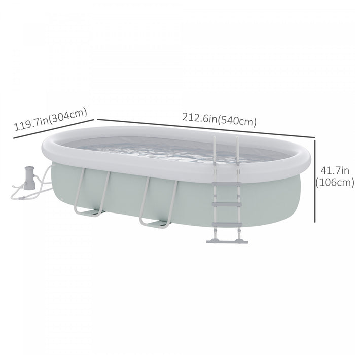 Outsunny Above Ground Swimming Pool, Non-inflatable Rectangular Frame Pool